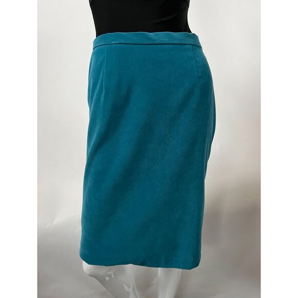 Leslie Fay Womens Turquoise Pencil Skirt 6P Polyester/Spandex Mid-Length - Picture 11 of 16